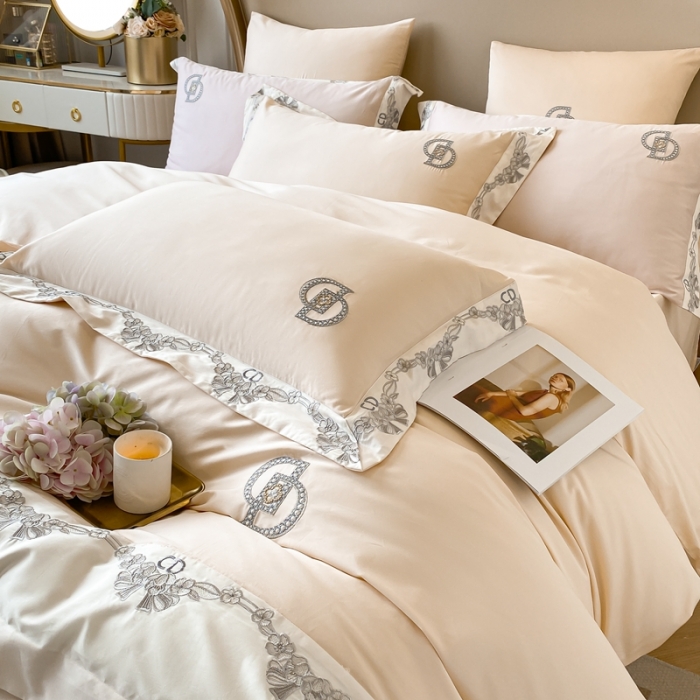 91家纺网 家纺一手货源 找家纺 品家居 2025新款全棉长绒棉四件套-戴安娜 戴安娜-香槟