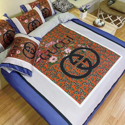 91家纺网 家纺一手货源 找家纺 2023春夏新款潮牌水洗真丝四件套夏季可以裸睡床单床笠款可以网销