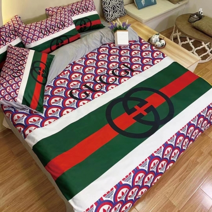 91家纺网 家纺一手货源 找家纺 2023春夏新款潮牌水洗真丝四件套夏季可以裸睡床单床笠款可以网销