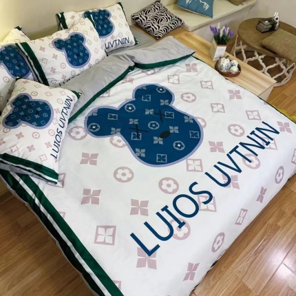 91家纺网 家纺一手货源 找家纺 2023春夏新款潮牌水洗真丝四件套夏季可以裸睡床单床笠款可以网销