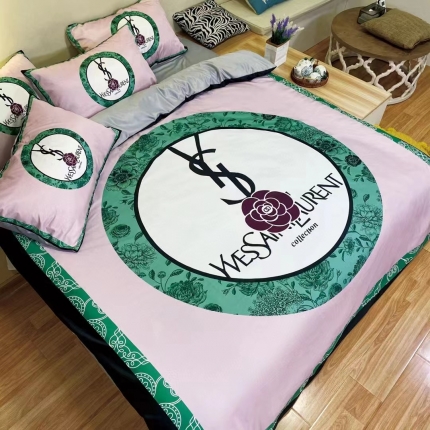 91家纺网 家纺一手货源 找家纺 2023春夏新款潮牌水洗真丝四件套夏季可以裸睡床单床笠款可以网销