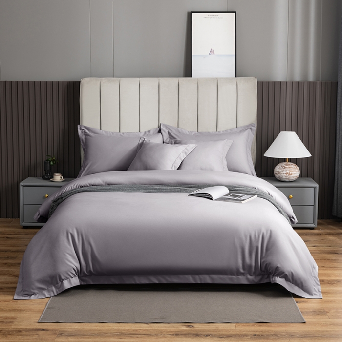91家纺网 家纺一手货源 找家纺 乐卧家居 2026新款加厚160克宽边宾馆酒店四件套 宽边-深灰色