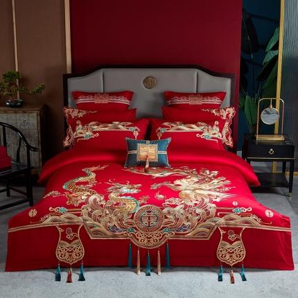 91家纺网 家纺一手货源 找家纺 （总）宏羽纺 2023新款 高支高密长绒棉婚庆套件