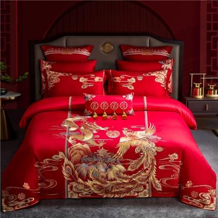 91家纺网 家纺一手货源 找家纺 （总）宏羽纺 2023新款 高支高密长绒棉婚庆套件