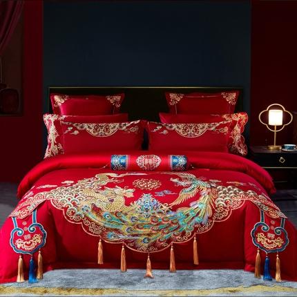 91家纺网 家纺一手货源 找家纺 （总）宏羽纺 2023新款 高支高密长绒棉婚庆套件