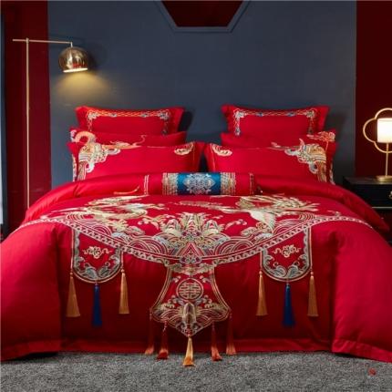 91家纺网 家纺一手货源 找家纺 （总）宏羽纺 2023新款 高支高密长绒棉婚庆套件