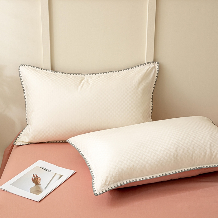 91家纺网 家纺一手货源 找家纺 涵宸 2023新款全棉提花四件套 空城（珍珠白+豆沙）