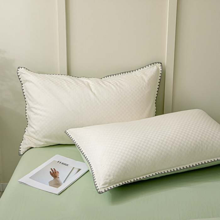 91家纺网 家纺一手货源 找家纺 涵宸 2023新款全棉提花四件套 空城（珍珠白+太湖绿）