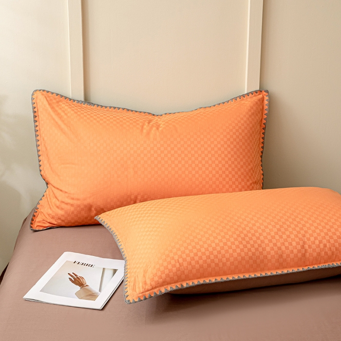 91家纺网 家纺一手货源 找家纺 涵宸 2023新款全棉提花四件套 空城-宾利橙