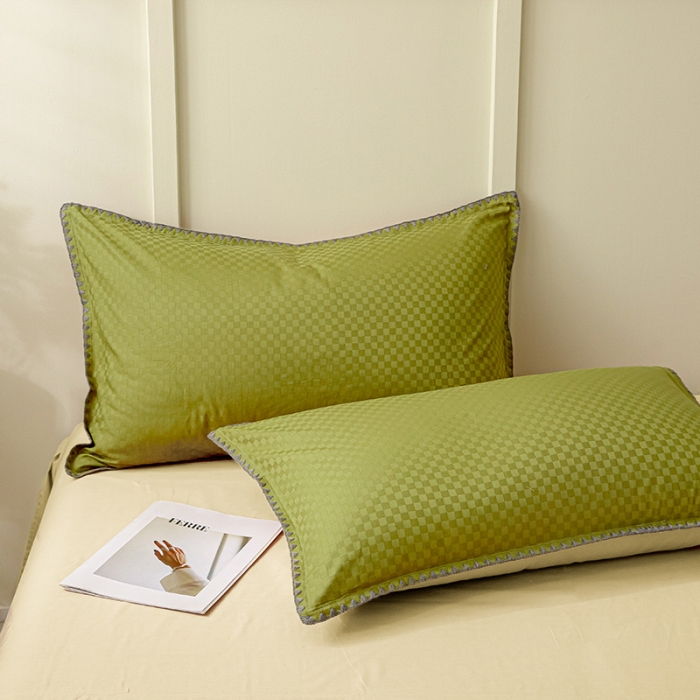 91家纺网 家纺一手货源 找家纺 涵宸 2023新款全棉提花四件套 空城-富贵绿