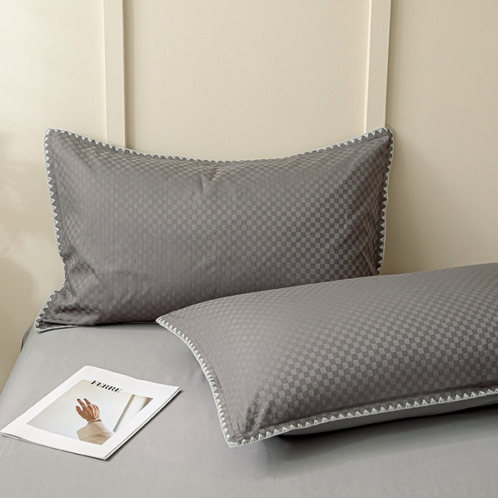 91家纺网 家纺一手货源 找家纺 涵宸 2023新款全棉提花四件套 空城-高级灰