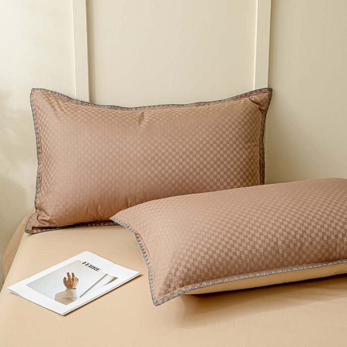 91家纺网 家纺一手货源 找家纺 涵宸 2023新款全棉提花四件套 空城-奶茶色