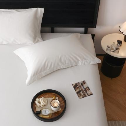 91家纺网 家纺一手货源 找家纺 蕊姿 2022款超柔水洗50s双股新疆长绒棉单枕套 素白