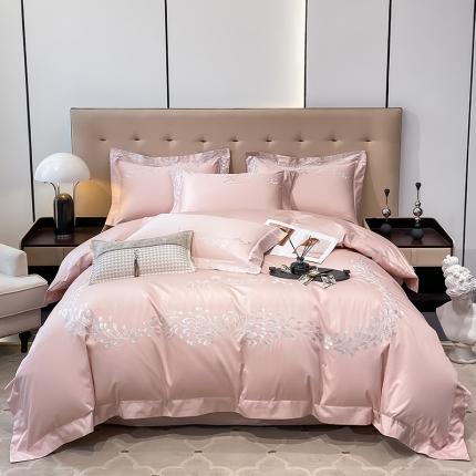 亲亲公主 2025新款100支全棉四件套-羽衣 羽衣粉色