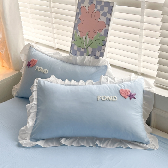 91家纺网 家纺一手货源 找家纺 易禾 2024新款 爱心小熊系列四件套 爱心小熊蓝