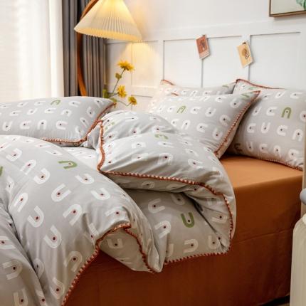 乐居坊2023新款印花水洗双层纱贝壳绣四件套 放飞梦想
