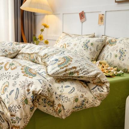 乐居坊2023新款印花水洗双层纱贝壳绣四件套 绝代风华