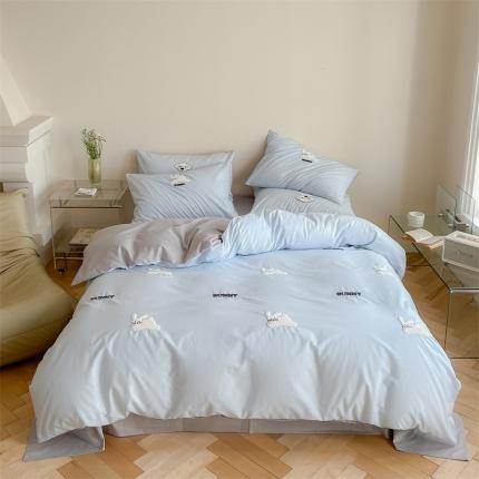 时年 全棉水洗棉毛巾绣系列 40水洗-邦尼兔蓝