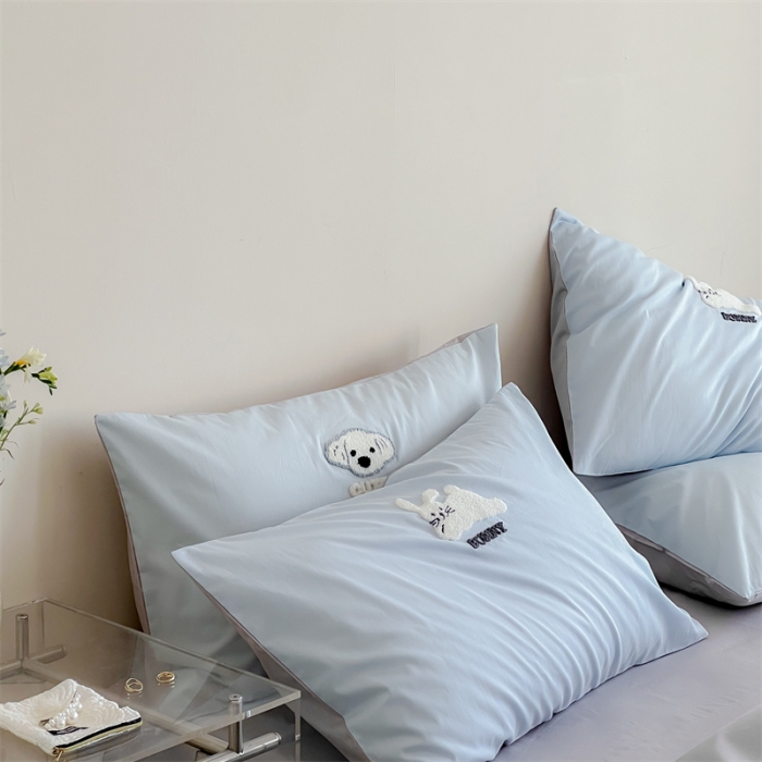 91家纺网 家纺一手货源 找家纺 时年 全棉水洗棉毛巾绣系列 40水洗-邦尼兔蓝