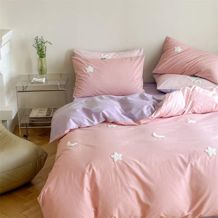 91家纺网 家纺一手货源 找家纺 时年 全棉水洗棉毛巾绣系列 40水洗-粉星星