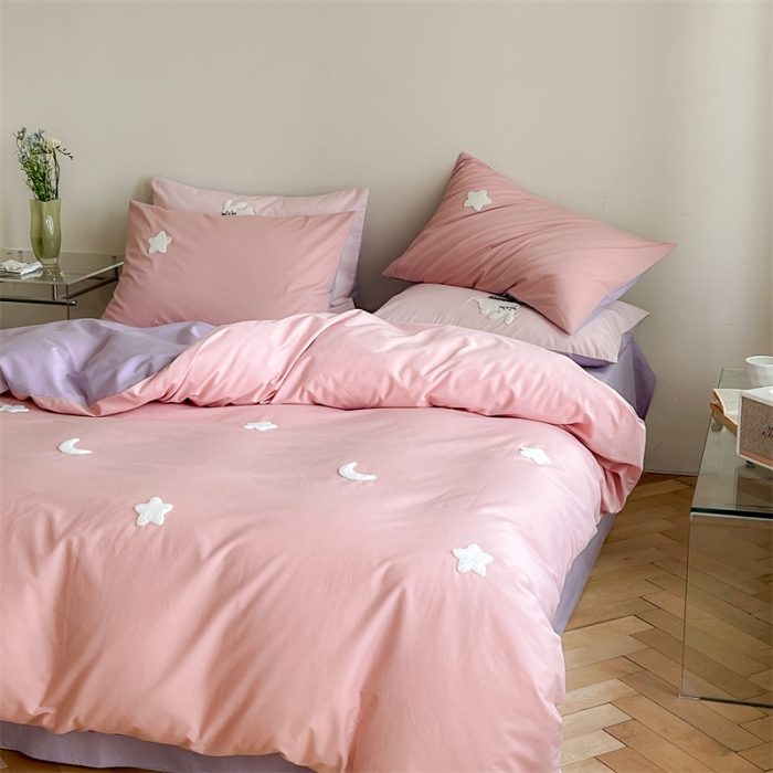 91家纺网 家纺一手货源 找家纺 时年 全棉水洗棉毛巾绣系列 40水洗-粉星星