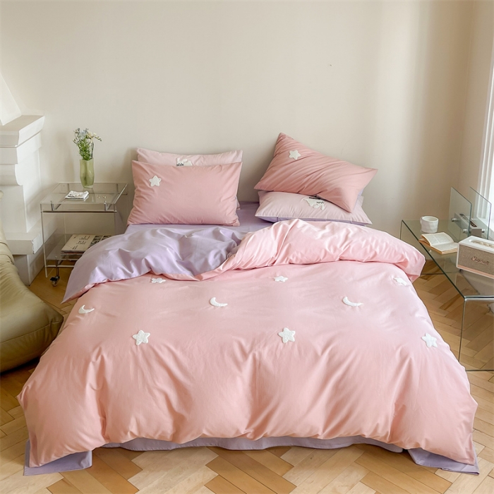 91家纺网 家纺一手货源 找家纺 时年 全棉水洗棉毛巾绣系列 40水洗-粉星星