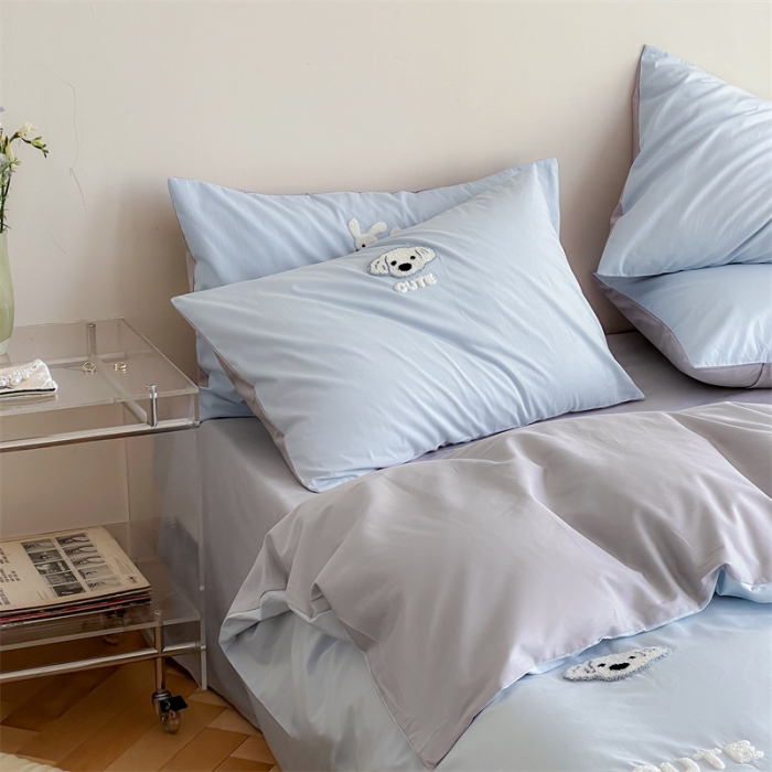 91家纺网 家纺一手货源 找家纺 时年 全棉水洗棉毛巾绣系列 40水洗-可爱修狗