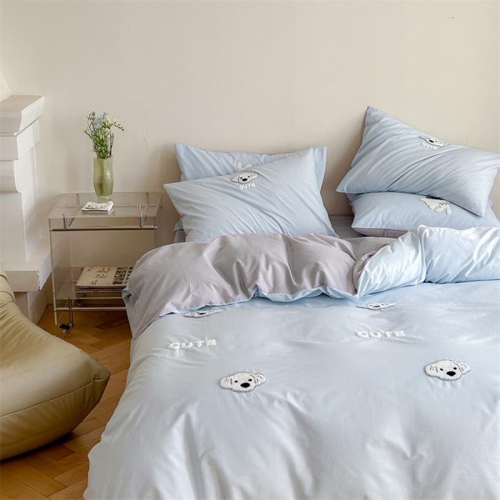 91家纺网 家纺一手货源 找家纺 时年 全棉水洗棉毛巾绣系列 40水洗-可爱修狗