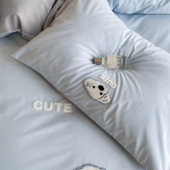 91家纺网 家纺一手货源 找家纺 时年 全棉水洗棉毛巾绣系列 40水洗-可爱修狗