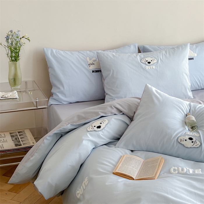 91家纺网 家纺一手货源 找家纺 时年 全棉水洗棉毛巾绣系列 40水洗-可爱修狗