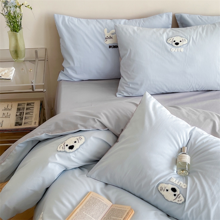 91家纺网 家纺一手货源 找家纺 时年 全棉水洗棉毛巾绣系列 40水洗-可爱修狗