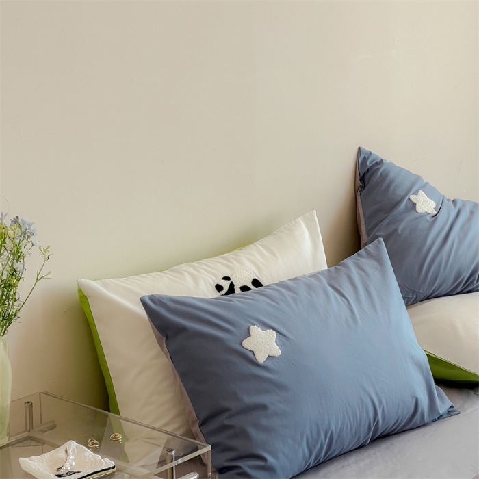 91家纺网 家纺一手货源 找家纺 时年 全棉水洗棉毛巾绣系列 40水洗-蓝星星