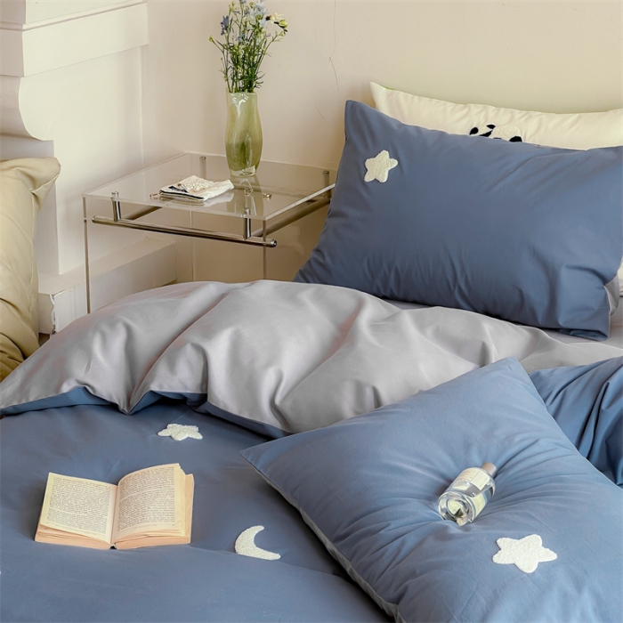 91家纺网 家纺一手货源 找家纺 时年 全棉水洗棉毛巾绣系列 40水洗-蓝星星