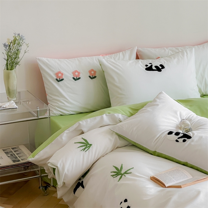 91家纺网 家纺一手货源 找家纺 时年 全棉水洗棉毛巾绣系列 40水洗-熊猫嘟嘟