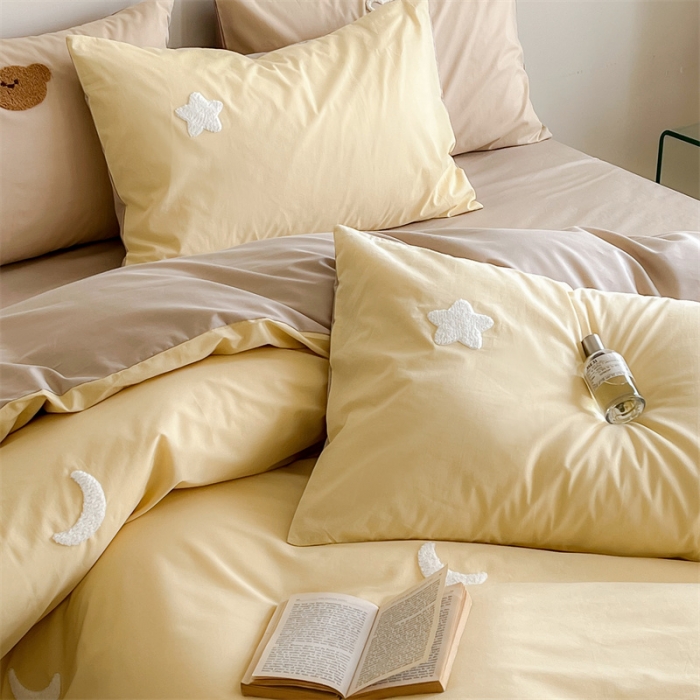 91家纺网 家纺一手货源 找家纺 时年 全棉水洗棉毛巾绣系列 40水洗-黄星星