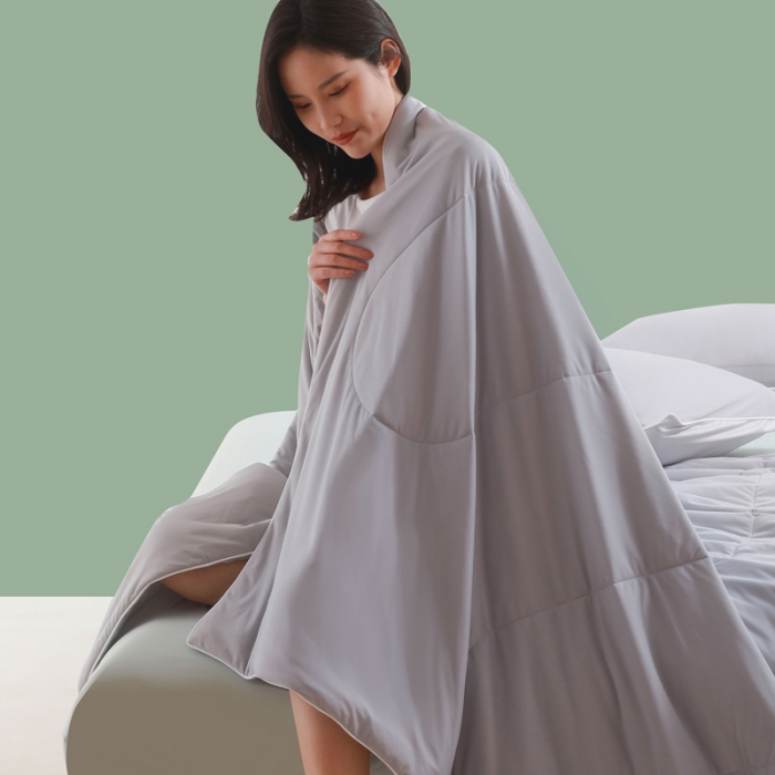 91家纺网 家纺一手货源 找家纺 柔享家（原芷澜家纺） 2025新款A类凉感丝凉凉西瓜被 灰