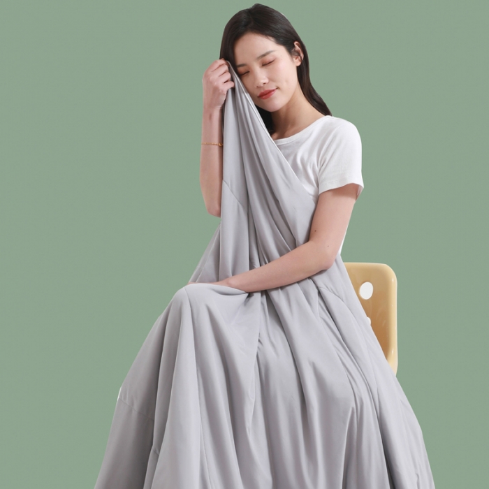 91家纺网 家纺一手货源 找家纺 柔享家（原芷澜家纺） 2025新款A类凉感丝凉凉西瓜被 灰