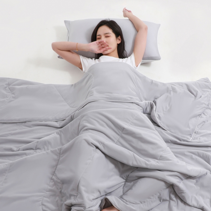 91家纺网 家纺一手货源 找家纺 柔享家（原芷澜家纺） 2025新款A类凉感丝凉凉西瓜被 灰