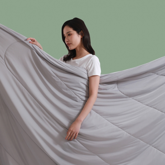 91家纺网 家纺一手货源 找家纺 柔享家（原芷澜家纺） 2025新款A类凉感丝凉凉西瓜被 灰