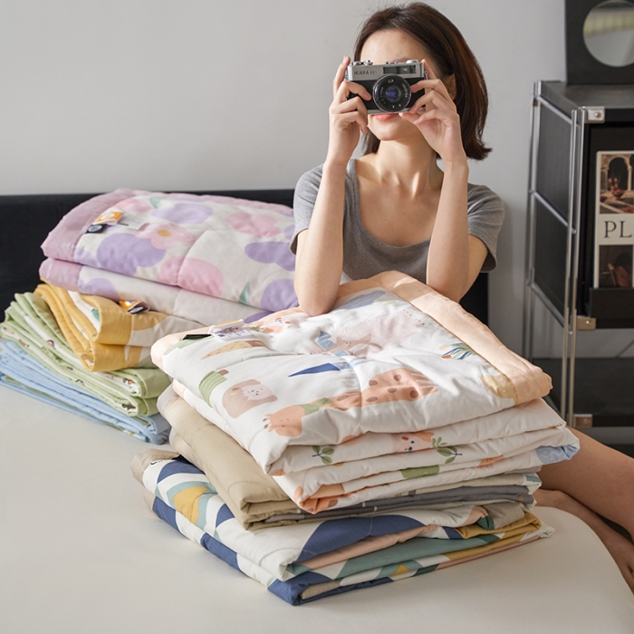 91家纺网 家纺一手货源 找家纺 （总）莱福仕家纺 2023新款全棉喷气印花夏被四件套