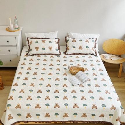 91家纺网 家纺一手货源 找家纺 （总）有货 2023新款全棉棉花酵素纱洗床盖三件套