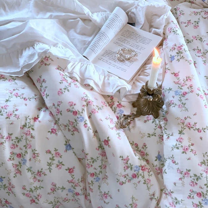 91家纺网 家纺一手货源 找家纺 源启生活 新原创A类双层纱布全棉印花四件套纯棉三件套 春意