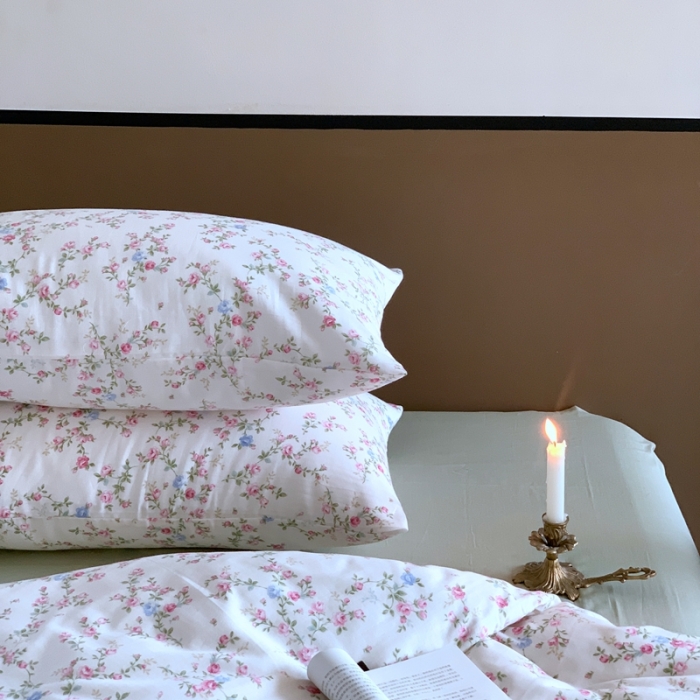 91家纺网 家纺一手货源 找家纺 源启生活 新原创A类双层纱布全棉印花四件套纯棉三件套 春意