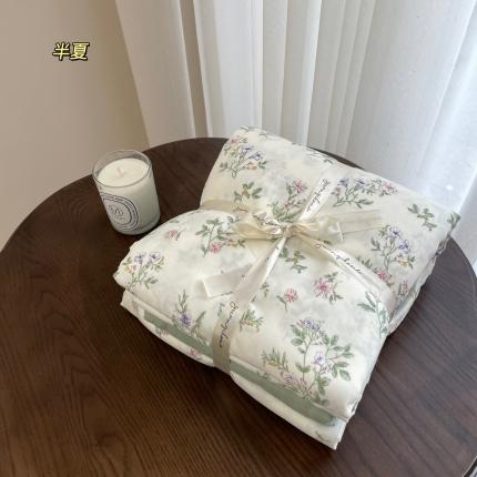 91家纺网 家纺一手货源 找家纺 源启生活 新原创A类双层纱布全棉印花四件套纯棉三件套 半夏