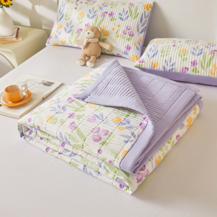 91家纺网 家纺一手货源 找家纺 总 梦舒羽 水洗棉麻床盖大豆纤维夹棉加厚宿舍铺盖两用床单床裙保护垫