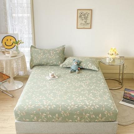 91家纺网 家纺一手货源 找家纺 元元被芯 2023全棉床笠13372 微光-绿