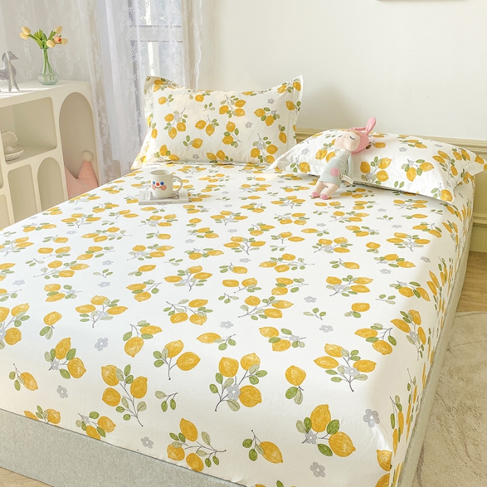 91家纺网 家纺一手货源 找家纺 元元被芯 2023全棉床笠13372 柠檬Q