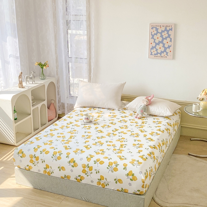 91家纺网 家纺一手货源 找家纺 元元被芯 2023全棉床笠13372 柠檬Q