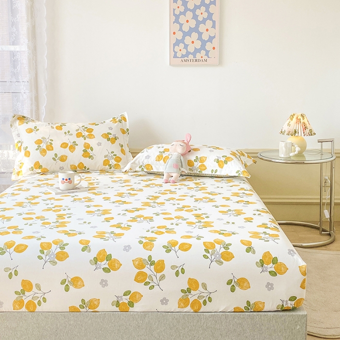 91家纺网 家纺一手货源 找家纺 元元被芯 2023全棉床笠13372 柠檬Q