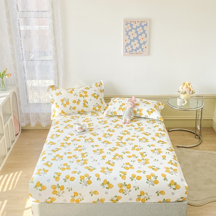 91家纺网 家纺一手货源 找家纺 元元被芯 2023全棉床笠13372 柠檬Q